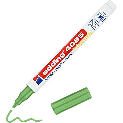 Edding 4085 Marker - Green-Metallic - 1 Chalk Pen - Round Nib 1-2 mm - Fine-Nib Wet Wipe Pen for Chalkboards, Windows, Glass, Mirrors - Liquid Marker for Opaque Coverage - Image 4